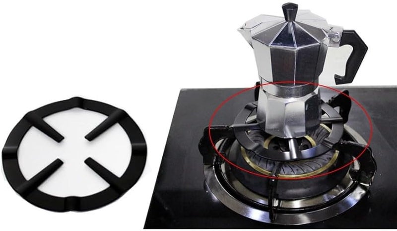 Cast Iron Moka Pot Holder For Gas Stove Black 13 3 Cm Diameter Support Ring - Image 2
